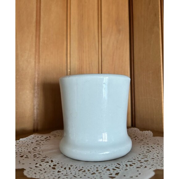 Antique Hall China White Ironstone Porcelain Shaving Coffee Mug Restaurantware - Picture 4 of 7